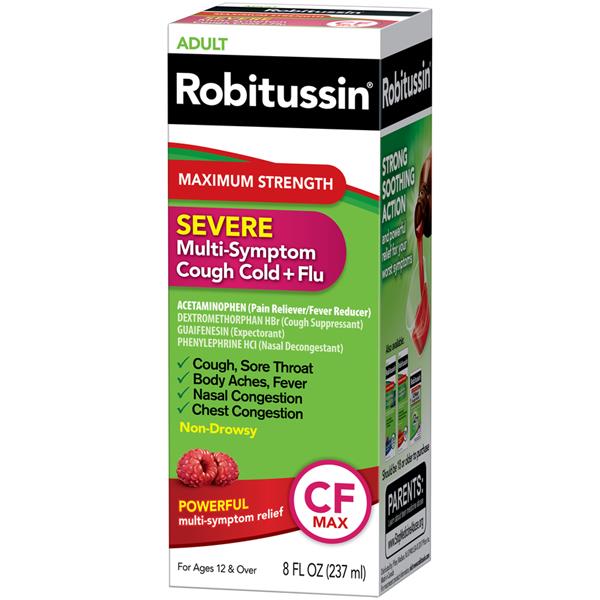 Robitussin Severe Multi Symptom Cough Cold Flu Syrup Hy Vee Aisles Online Grocery Shopping