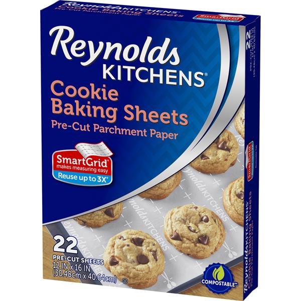Reynolds Kitchens Cookie Baking Sheets PreCut Parchment Paper 22 ct