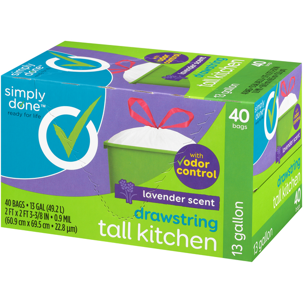 Simply Done Drawstsring Lavender Scent Tall Kitchen Bags 13Gal HyVee