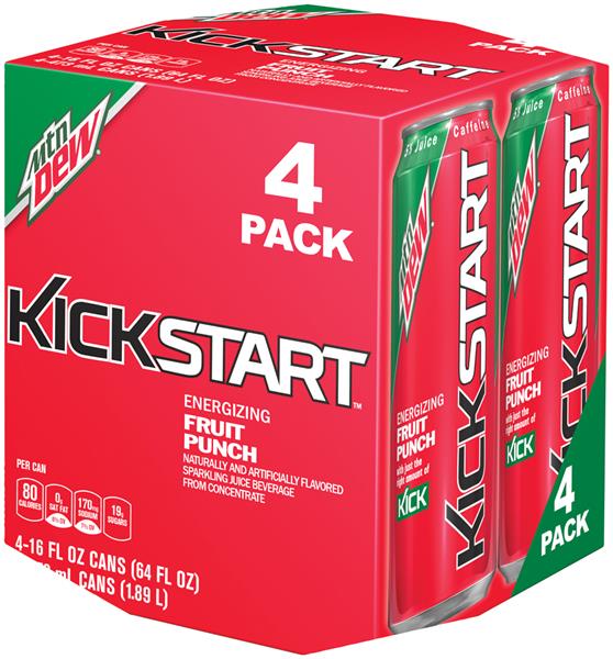 Mountain Dew Kickstart Fruit Punch Juice Drink 4Pk HyVee Aisles Online Grocery Shopping