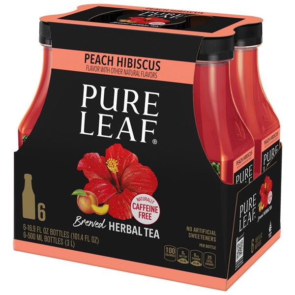 Pure Leaf Brewed Herbal Tea Peach Hibiscus Flavor 6Pk | Hy ...