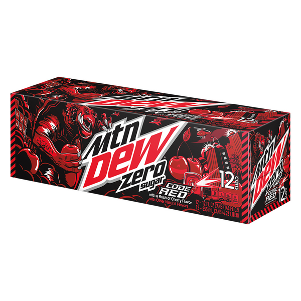 Mountain Dew Code Red Zero Sugar 12 Pack Hy Vee Aisles Online Grocery Shopping