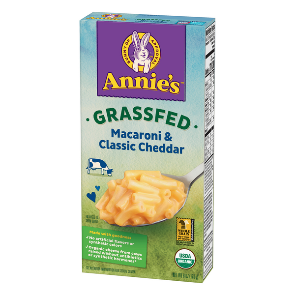 Annie's Homegrown Organic Grass Fed Classic Mild Cheddar Macaroni
