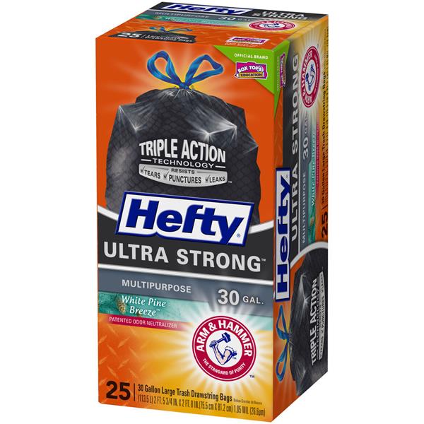 Hefty Ultra Strong 30 Gal Large Trash Drawstring Bags White Pine Breeze ...