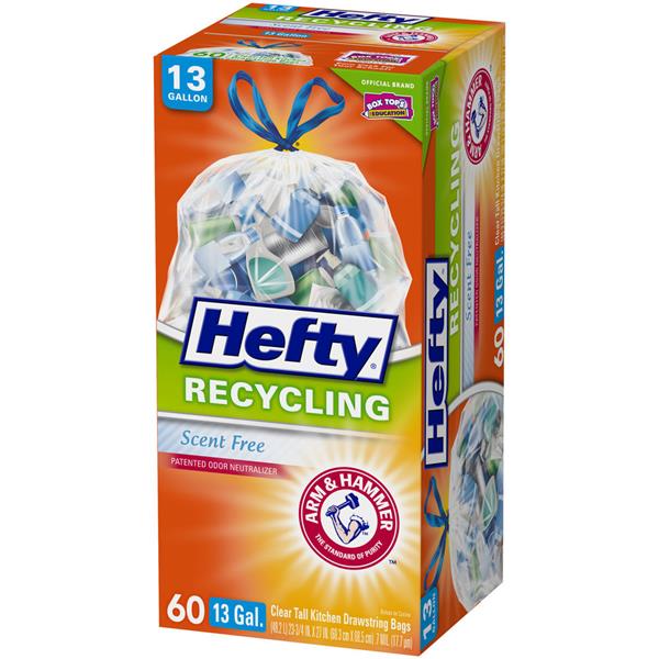 hefty recycling bags clear