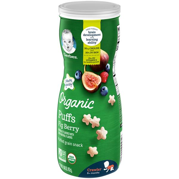 Gerber Organic Puffs Fig Berry Puffed Grain Snack | Hy-Vee Aisles