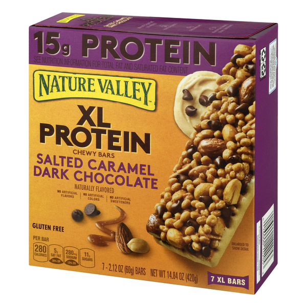 Nature Valley XL Protein Bars Salted Caramel Dark Chocolate 7 2.12 oz Bars HyVee Aisles