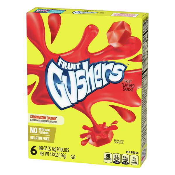 GM Fruit Gushers Strawberry Splash Fruit Flavored Snacks 6 - .8 oz ...
