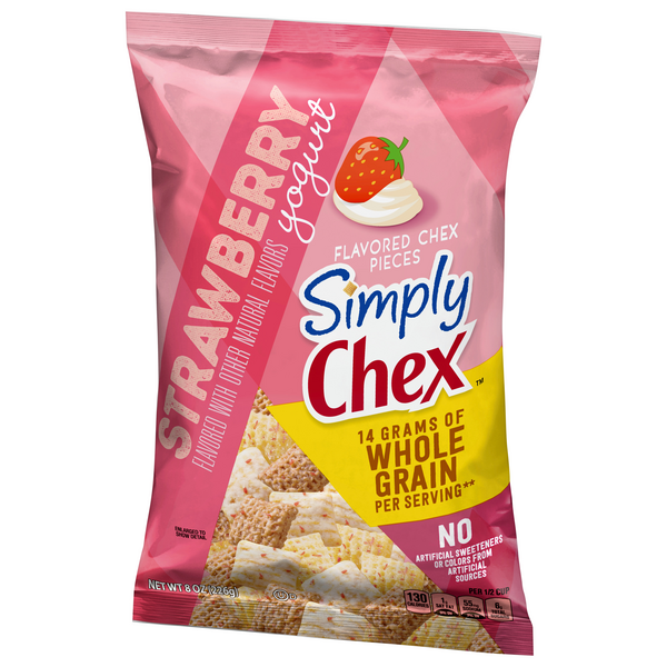 Simply Chex, Strawberry Yogurt Snack Mix, 8 oz Bag | Hy-Vee Aisles