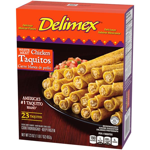 Delimex White Meat Chicken Taquitos 23Ct | Hy-Vee Aisles Online Grocery ...