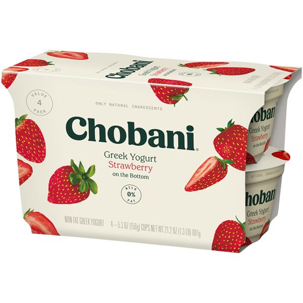 Chobani Strawberry On the Bottom Non-Fat Greek Yogurt 4Pk Cups | Hy-Vee ...