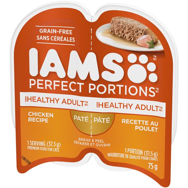 Iams Perfect Portion Healthy Adult Chicken Pate Grain Free Cat Food 2ct 