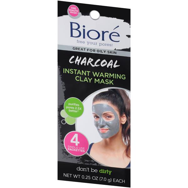 Biore Charcoal Self Heating One Minute Mask 4Pk HyVee Aisles Online Grocery Shopping