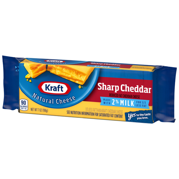 Kraft Sharp Cheddar Cheese Made with 2% Milk Brick | Hy-Vee Aisles
