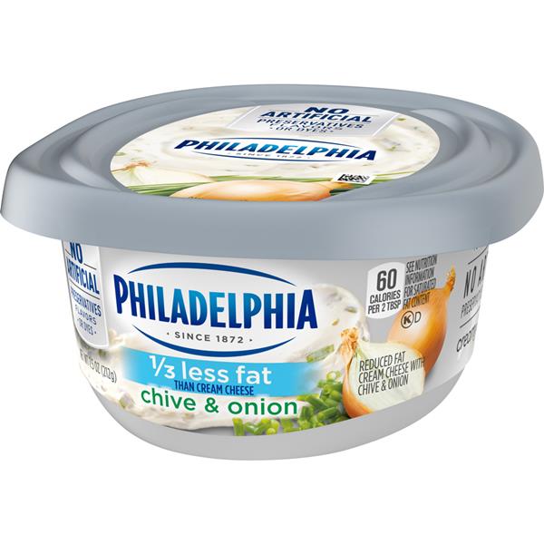 Philadelphia 1/3 Less Fat Chive & Onion Cream Cheese ...