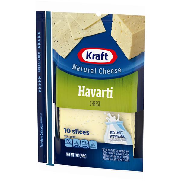 Kraft Natural Cheese Havarti Cheese Slices 10Ct | Hy-Vee Aisles Online ...