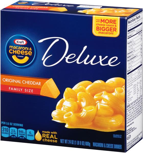 Kraft Deluxe Original Cheddar Family Size Macaroni & Cheese Dinner | Hy ...