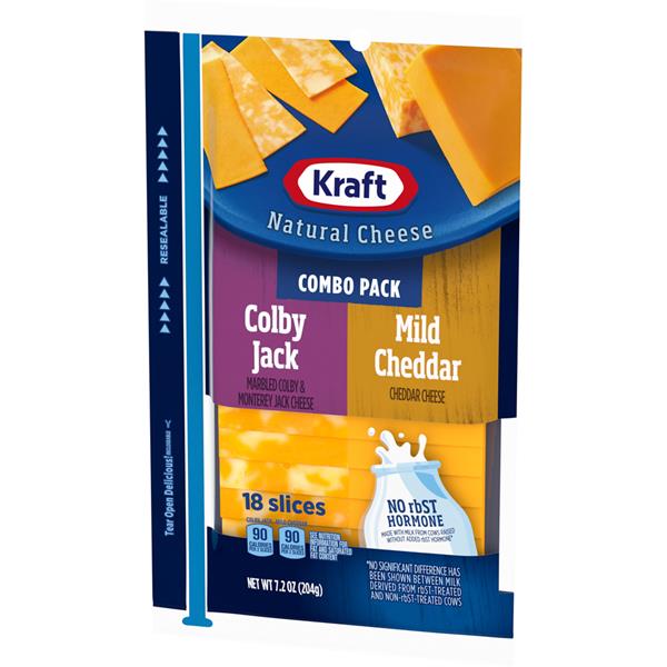 Kraft Natural Cheese Colby Jack & Mild Cheddar Cheese Slices Combo Pack