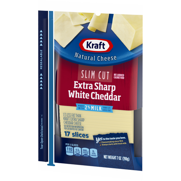Kraft Slim Cut Reduced Fat Extra Sharp White Cheddar Natural Kraft Slim Cut Reduced Fat Extra Sharp White Cheddar Natural