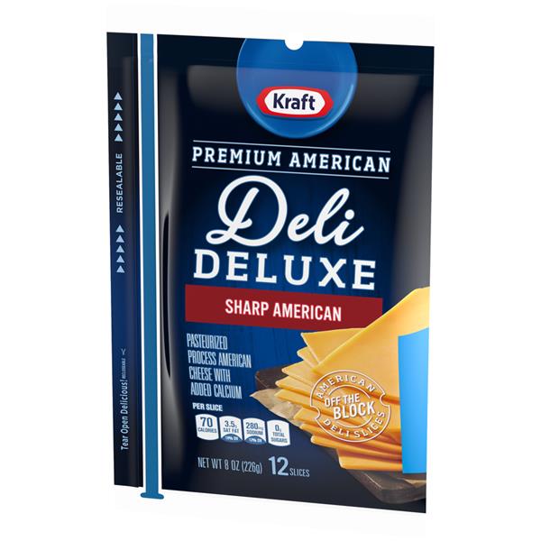 Kraft Deli Deluxe Sharp American Cheese Slices 12 Slices HyVee