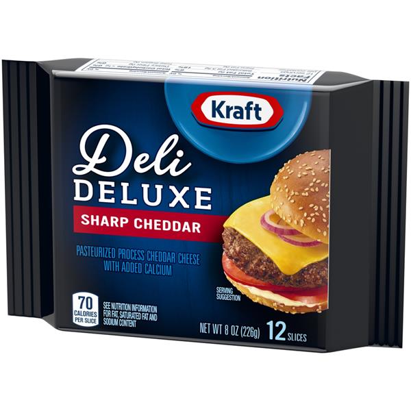 Kraft Deli Deluxe sharp Cheddar Cheese Slices 12Ct | Hy-Vee Aisles ...