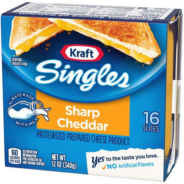 Kraft Singles Sharp Cheddar Cheese Slices 16Ct HyVee Aisles Online
