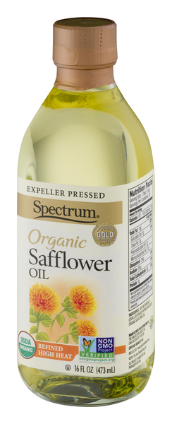 Spectrum Naturals High Heat Refined Organic Safflower Oil - Case of 12 - 16  Fl oz., 16 FZ - Harris Teeter