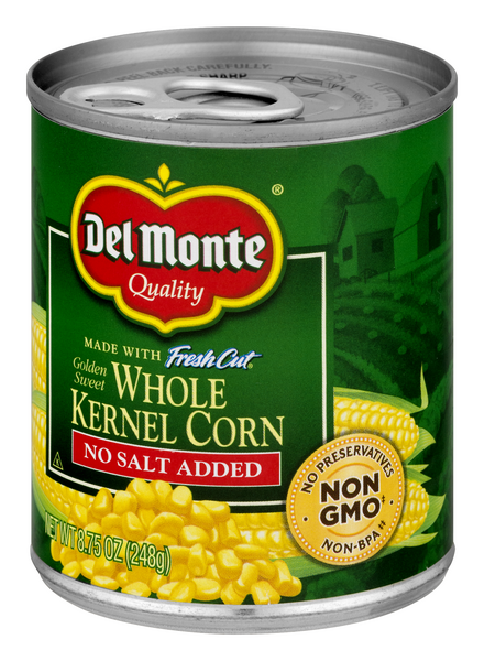 Del Monte No Salt Added Golden Sweet Whole Kernel Corn | Hy-Vee Aisles ...