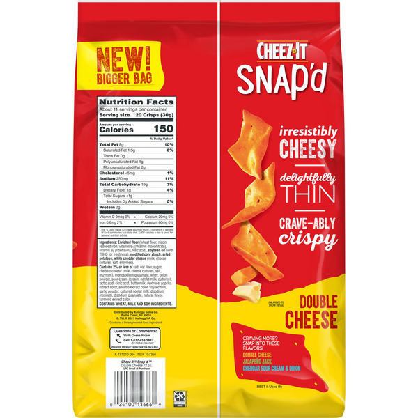 CheezIt Snap'd Double Cheese Cheesy Baked Snacks Family Size HyVee