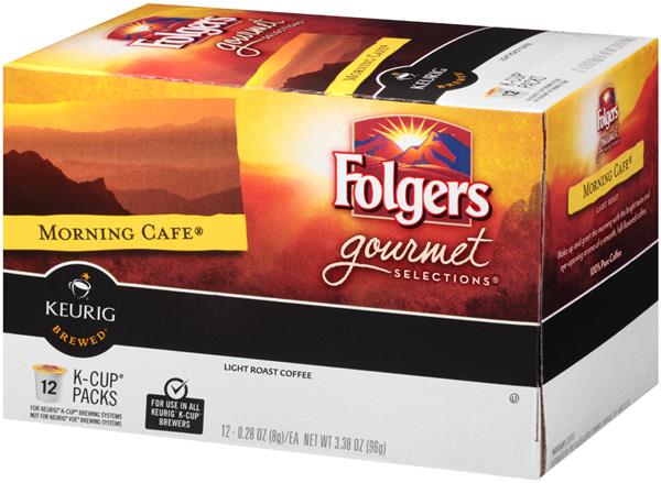 Folgers Gourmet Selections Morning Cafe Light Roast Coffee K-Cups 12-0. ...