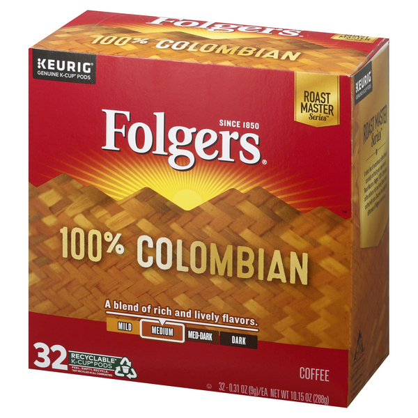 Folgers Colombian K-Cup Pods 32-0.31 oz | Hy-Vee Aisles Online Grocery ...