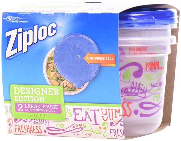 Ziploc Large Round Containers, Plastic Containers