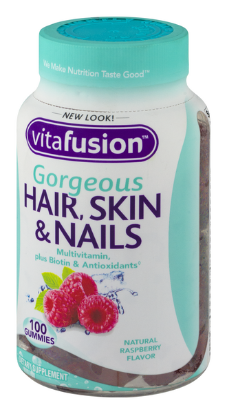 Vitafusion Multivitamin, Gorgeous Hair, Skin & Nails, Raspberry Flavor  Gummies | Hy-Vee Aisles Online Grocery Shopping