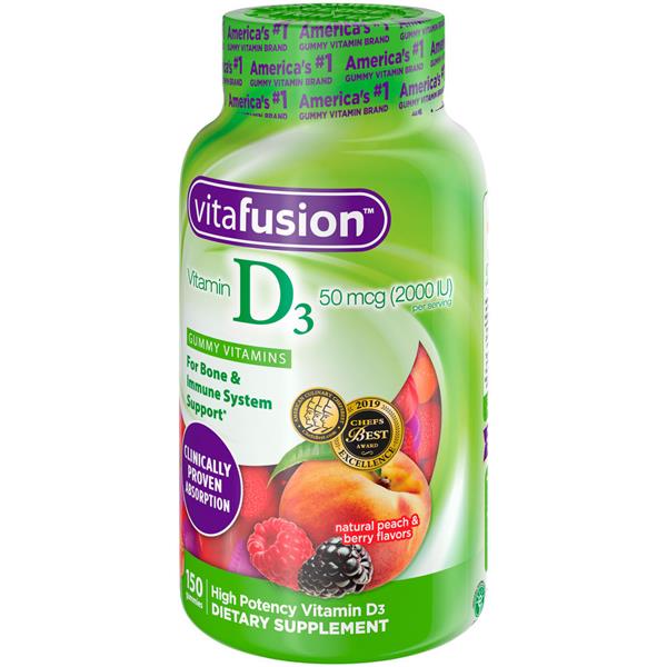 Vitafusion Vitamin D3 2000 IU Formula Gummy Vitamins Dietary Supplement ...