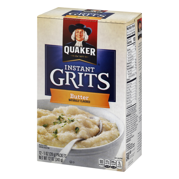 Quaker Instant Grits Butter Flavor, 12-1 oz Packets | Hy-Vee Aisles ...