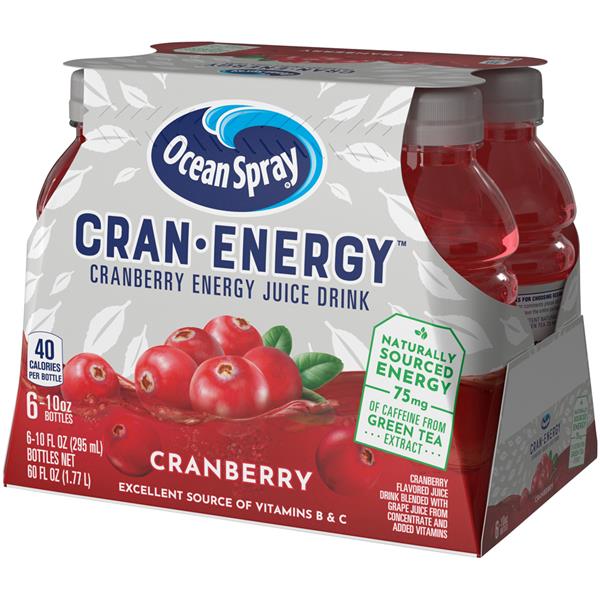 Ocean Spray Cran Energy Cranberry Energy Juice Drink 6pk Hy Vee Aisles Online Grocery Shopping