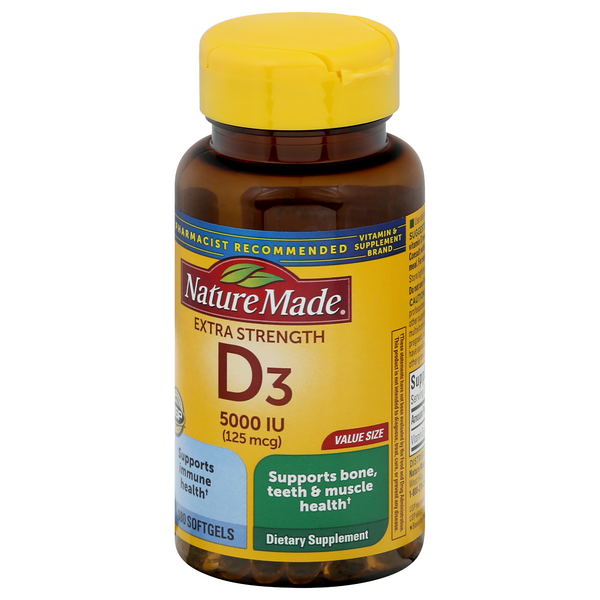 Nature Made Vit D3 5000 IU Softgels | Hy-Vee Aisles Online Grocery Shopping