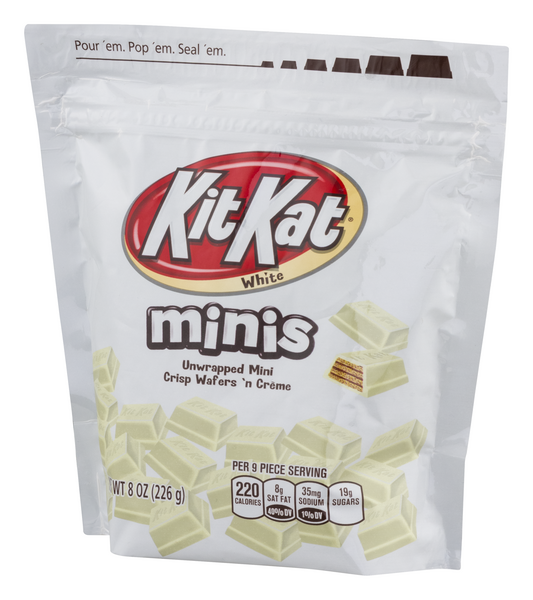 Kit Kat Minis Unwrapped, Wafer Candy, Resealable Bag White Creme