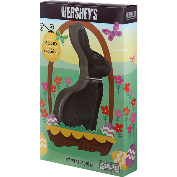 HERSHEY'S Solid Milk Chocolate Bunny, Easter Candy Gift Box, 14 oz | Hy ...