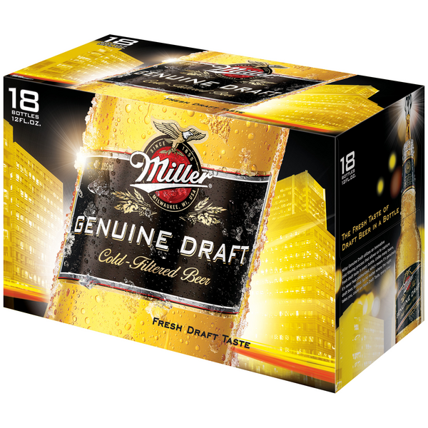 Miller Genuine Draft ミニチュア缶ヒンジボックス Miller Genuine Draft Beer 18 Pack | Hy-Vee Aisles Online Grocery