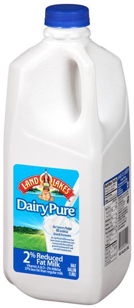 Land O Lakes Dairy Pure 2% Reduced Fat Milk Half Gallon | Hy-Vee Aisles ...