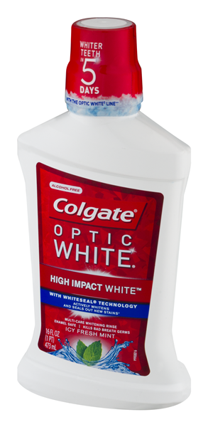 Colgate Optic White Multi-Care Whitening Rinse Sparkling Fresh Mint ...