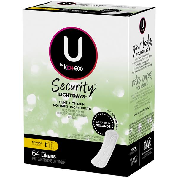 U By Kotex Natural Balance Lightdays Regular Liners Hy Vee Aisles Online Grocery Shopping