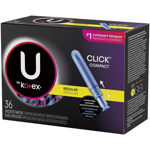 U by Kotex Click Regular Unscented Tampons Plastic