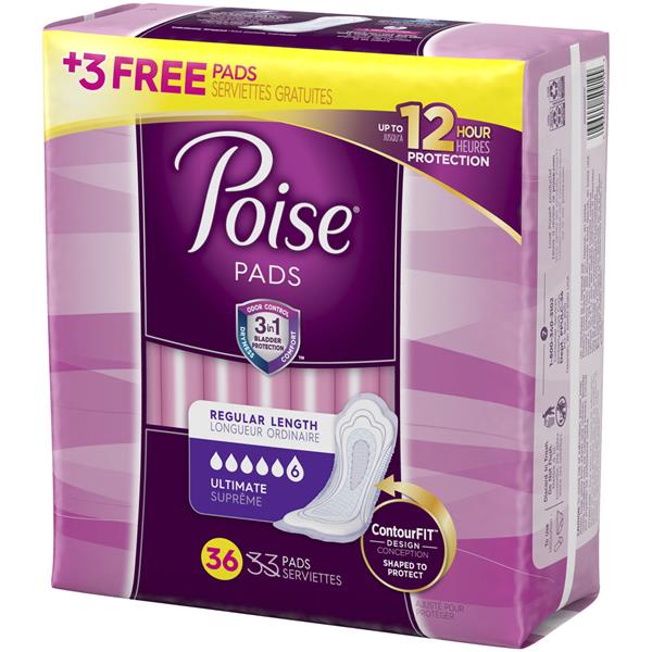 Poise Incontinence Pads, Ultimate Absorbency, Regular Length HyVee