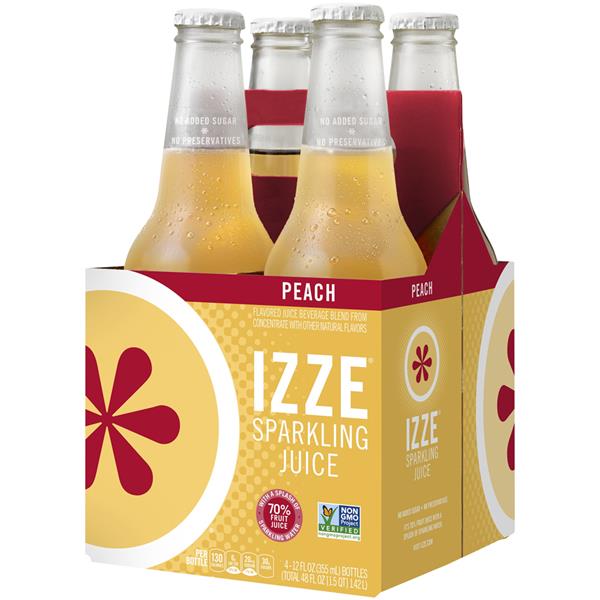 IZZE Sparkling Peach Juice 4 Pk HyVee Aisles Online Grocery Shopping