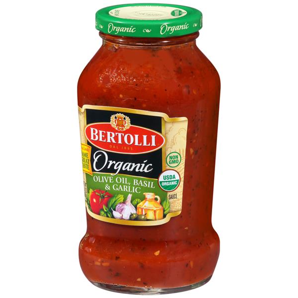 Bertolli Organic Olive Oil, Basil & Garlic Tomato Sauce | Hy-Vee Aisles ...