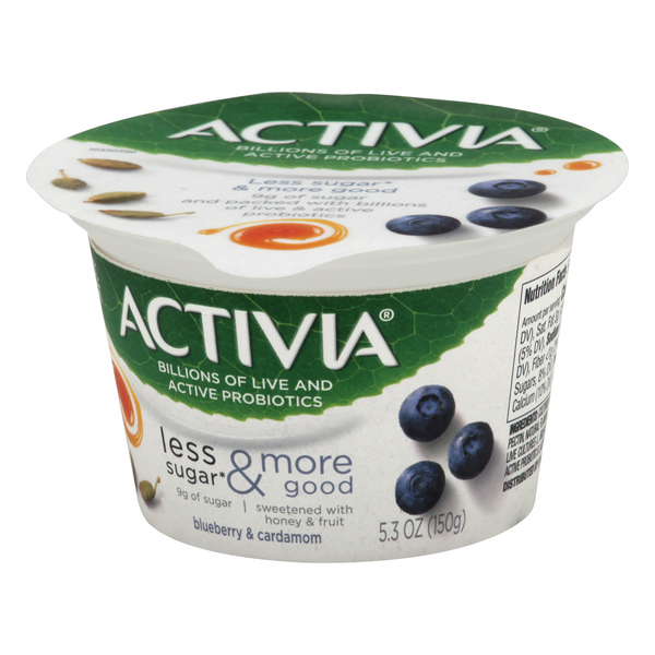 Activia Less Sugar & More Good, Blueberry & Cardamom Probiotic Yogurt