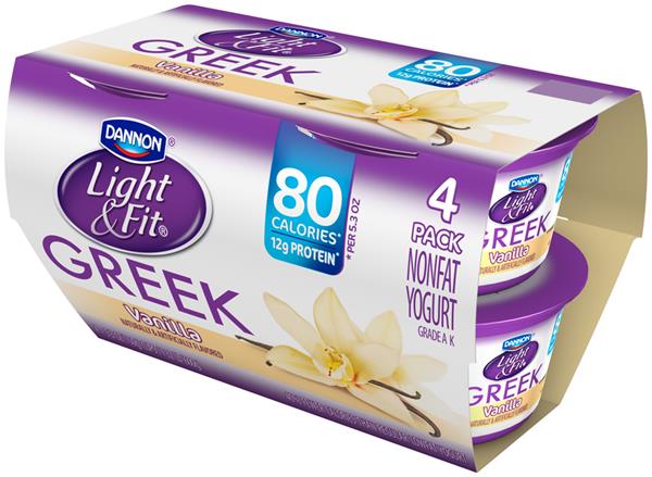 Dannon Light & Fit Non Fat Vanilla Greek Yogurt 4 Pack ...