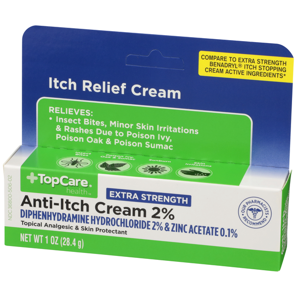 Topcare Extra Strength AntiItch Cream Diphenhydramine Hydrochloride 2 & Zinc Acetate 0.1